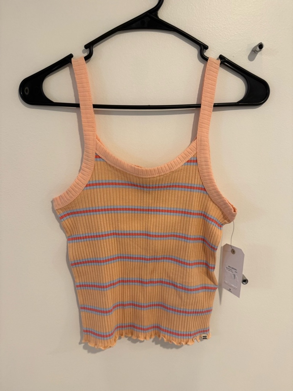 Billabong Peach Striped Ribbed Tank Top